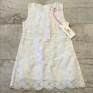 Vineyard Vines White Sleeveless‎ Eyelet Dress Toddler Size 2T NWT